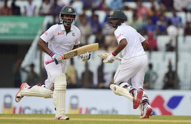 Iqbal (left) ended up scoring 57, while Mahmudullah (right) made 67